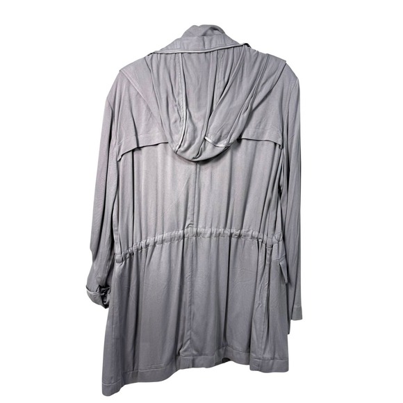 Avec Les Filles Women's Grey Hooded Utility Anorak Lyocell Jacket Size L $374 - Picture 3 of 6